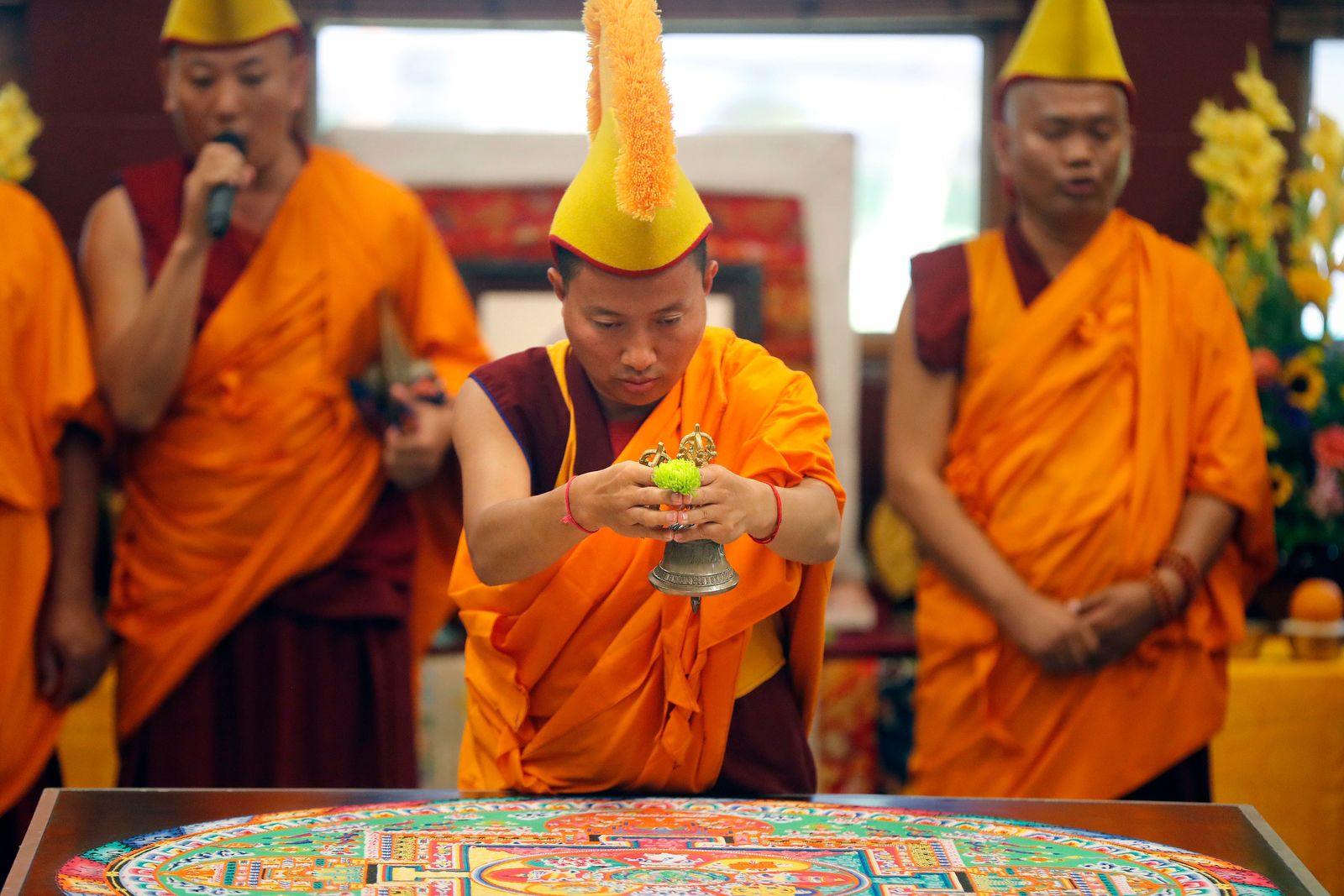 Painstakingly created, then swept away: Tibetan monks' sand mandala at Lily Dale